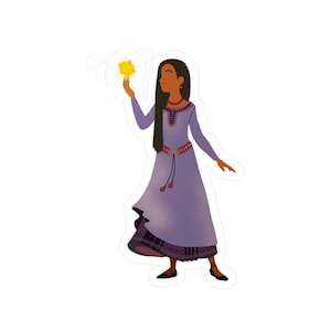 Asha Sticker, Asha Wish Movie, Asha with Star Sticker, Disney Lover Gift, Water Resistant Sticker