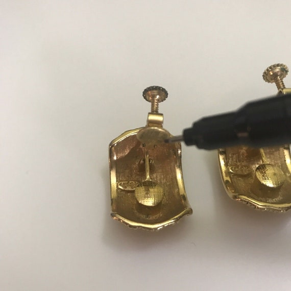 Vintage Clip On Earrings Napier Goldtone Screwbac… - image 7