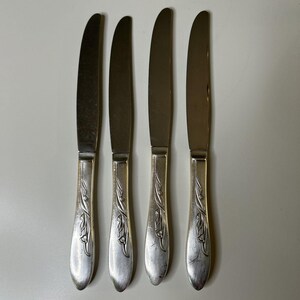 Vintage Stainless Steel Flatware Dinner Knife Knives Set Of 4 lightweight