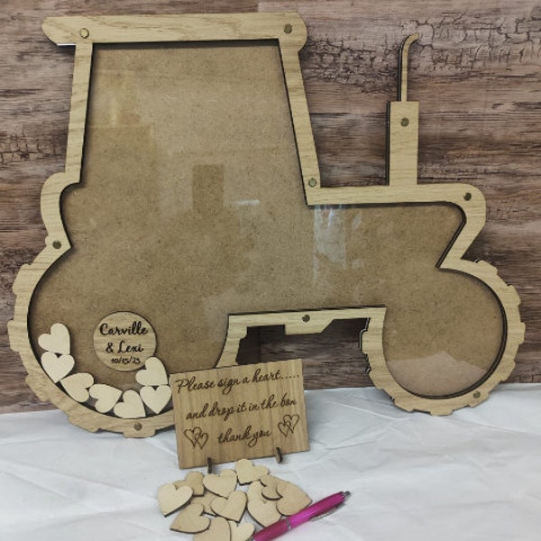 Tractor Guest Book Drop Box - alternative unique guest book to hold your treasured memories - Wedding baby shower birthday rustic barn