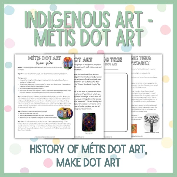 Indigenous Art - Métis Dot Art Lesson Plan for Teachers, Indigenous Education, Orange Shirt Day Activity, Truth and Reconciliation Activity