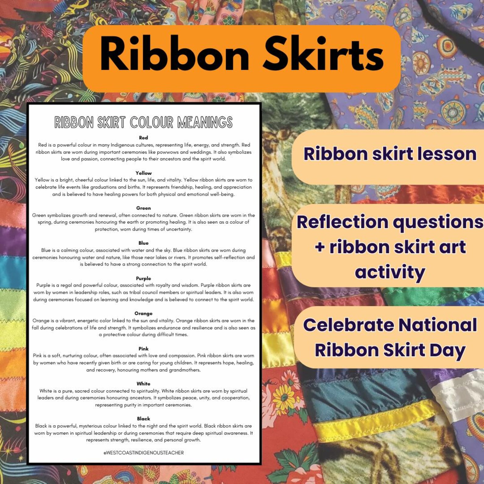 Lesson Ribbon Ribbon Skirt Lesson, Indigenous Education, Indigenous Canada, Social ...