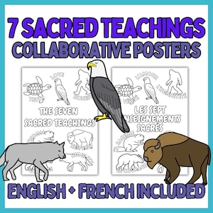 7 Sacred Indigenous Teachings - Collaborative Posters - Indigenous Art Canada