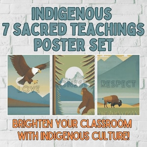 7 Sacred Teachings Posters, Indigenous Education, Indigenous Canada