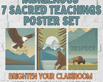7 Sacred Teachings Posters, Indigenous Education, Indigenous Canada