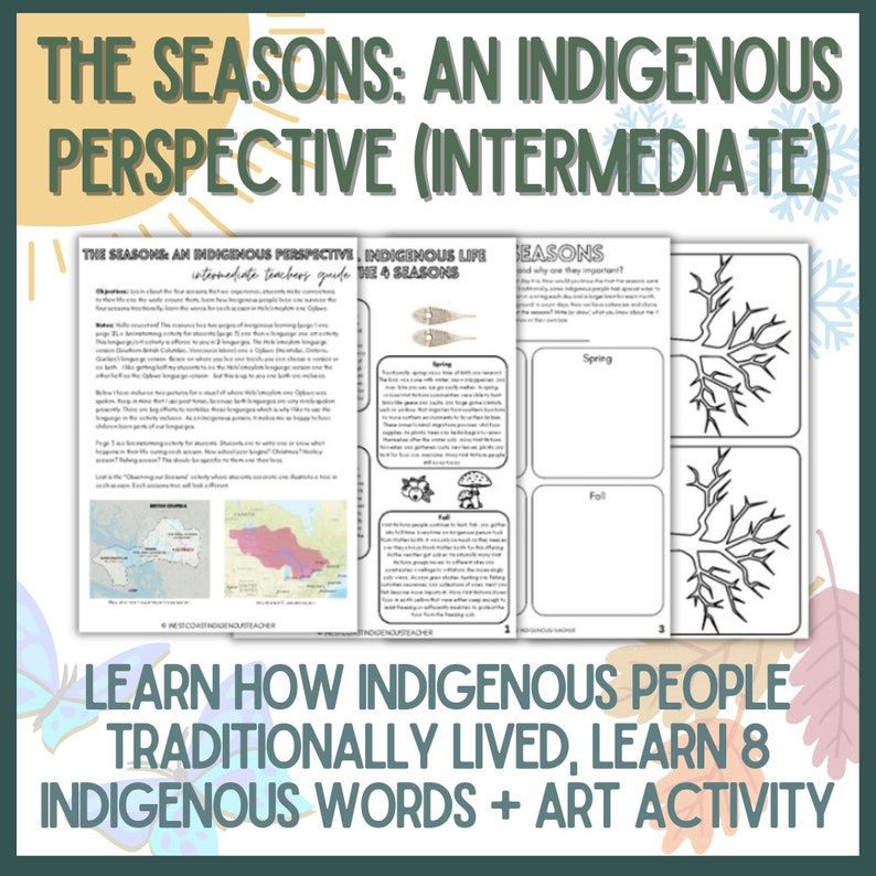 Indigenous Seasons Lesson, Social Studies, Indigenous Education ...