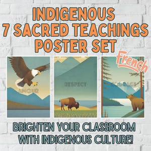 7 Heilige Lehren Poster, FRANZÖSISCH, Indigene Erziehung, indigenes Kanada