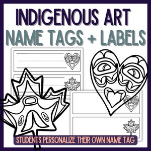 Indigenous Art Name Tags, Classroom Name Tags, Teacher Labels, Indigenous Education, Indigenous Canada