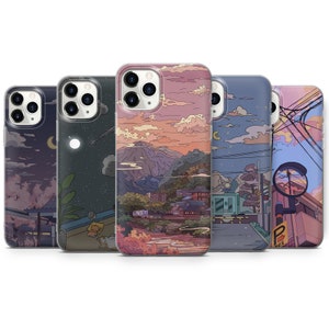 Lofi, Art, City Phone Case Aesthetic Cover Für iPhone 17 Air 16 15 14 13, 12, 11 Pro, Xs, Xr, 7, 8+, SE, Samsung S22, S21, S20, S10, Huawei