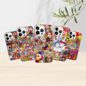 Colorful Clown Circus Scary Phone Case Aesthetic Cover For iPhone 16 15 14 13 12 11 Pro Xs, Xr 7 8+ SE Samsung S23 24 22 21 20 10 Huawei P30