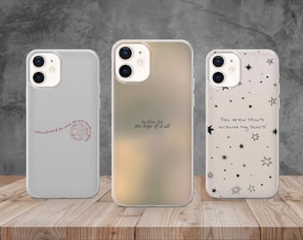 Taylor Folklore August this is me trying Letra Funda para teléfono para iPhone 17 16 15 14 13 12, 11 Pro Xs Xr 8+SE Samsung S24 23 22 21 20 Pixel 7 8