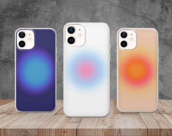 Aesthetic Gradient Aura Energy Color Phone Case Cover For iPhone 14 13 12, 11 Pro, Xs, Xr 7 8+SE, Samsung S22, S21, S20, S10, Huawei P30 P20