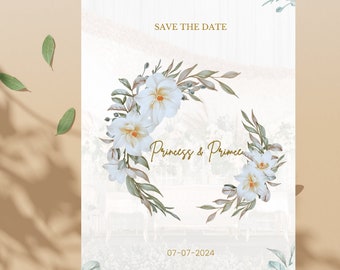 Wedding Invitation Template, Floral Wedding Invite Template, Wedding Invitation Download