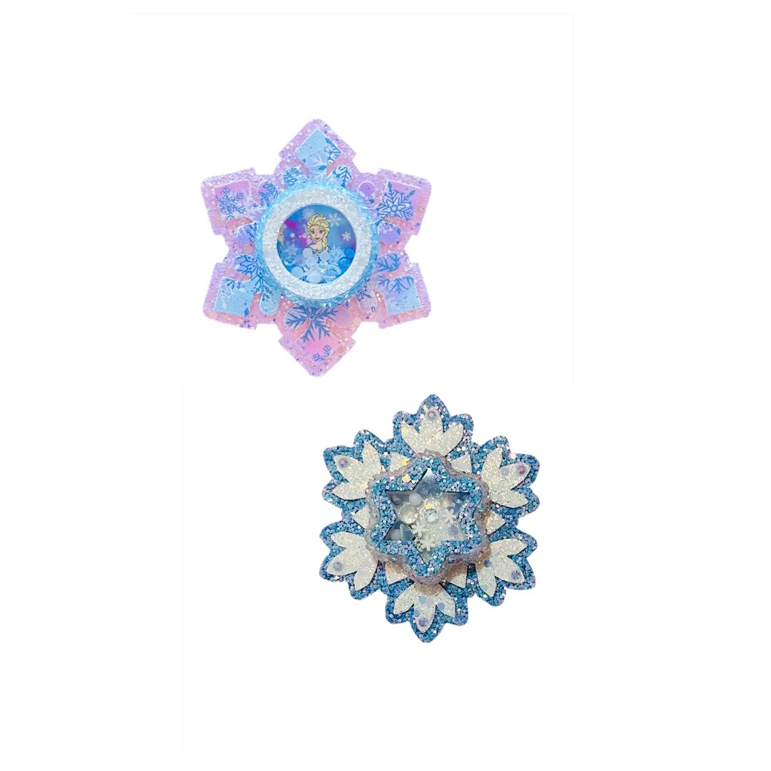 Mini Snowflake Clips Snowflake Bows, Snowflake Clips, Princess Snowflake Clips, Shaker ...