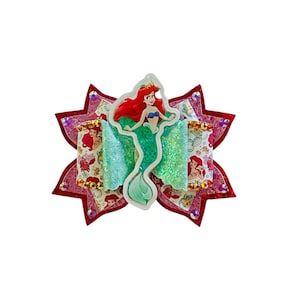 Mermaid Faux Leather Shaker Bow: Girls Alligator Clip Hair Bow