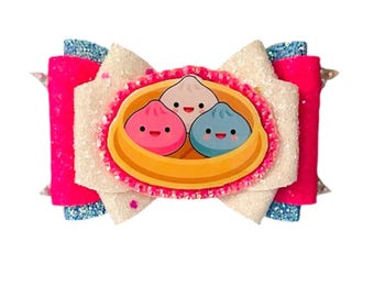 Viral Dumpling Hair Bow, Kawaii Food Clip, Girls Accessory, Fidget Toy Bow