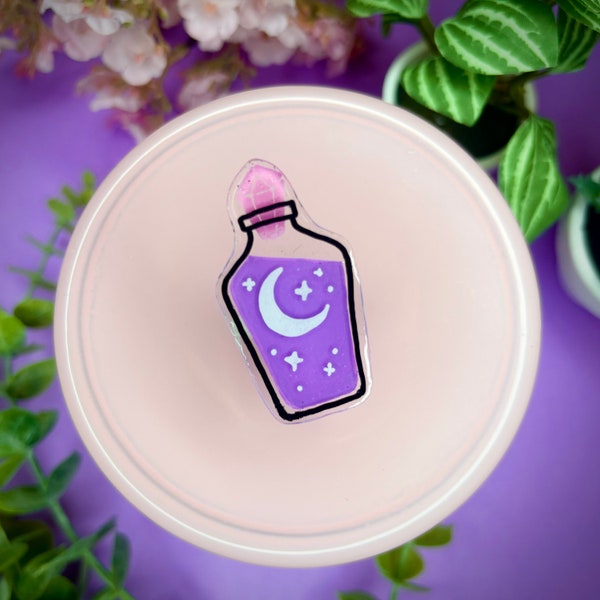 Potion Bottle Clear Resin Pin | Kawaii Fantasy RPG and DnD Themed | Perfect Accessory for Tabletop Gamers and Dungeon Crawler Lovers