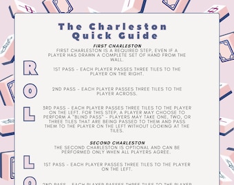 Mahjong Charleston Quick Guide: Printable Mahjong Party (Digital Download)