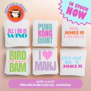 Cheeky Mahjong Cocktail Napkins | Game Night Hostess Gift (25 Pack)