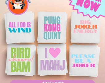 Cheeky Mahjong Cocktail Napkins | Game Night Hostess Gift (25 Pack)