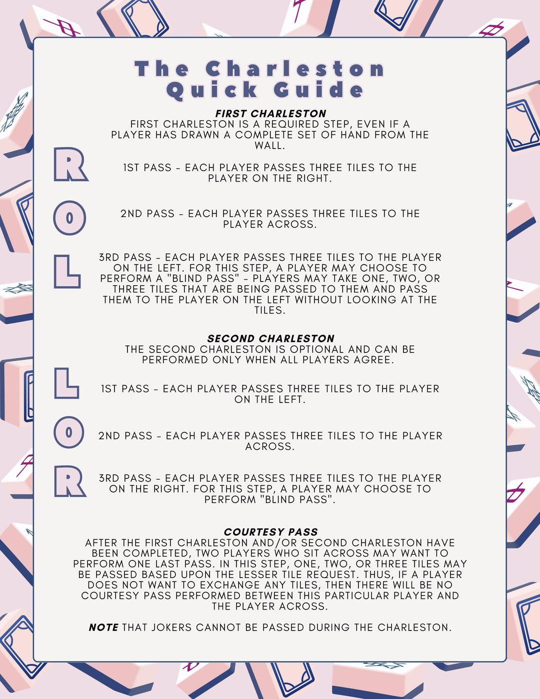 Print on Demand | Instant Download | Mahjong Party Quick Guide ...