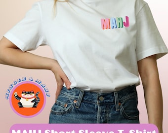 Colorful "MAHJ" Mahjong T-Shirt: Game Night Outfit