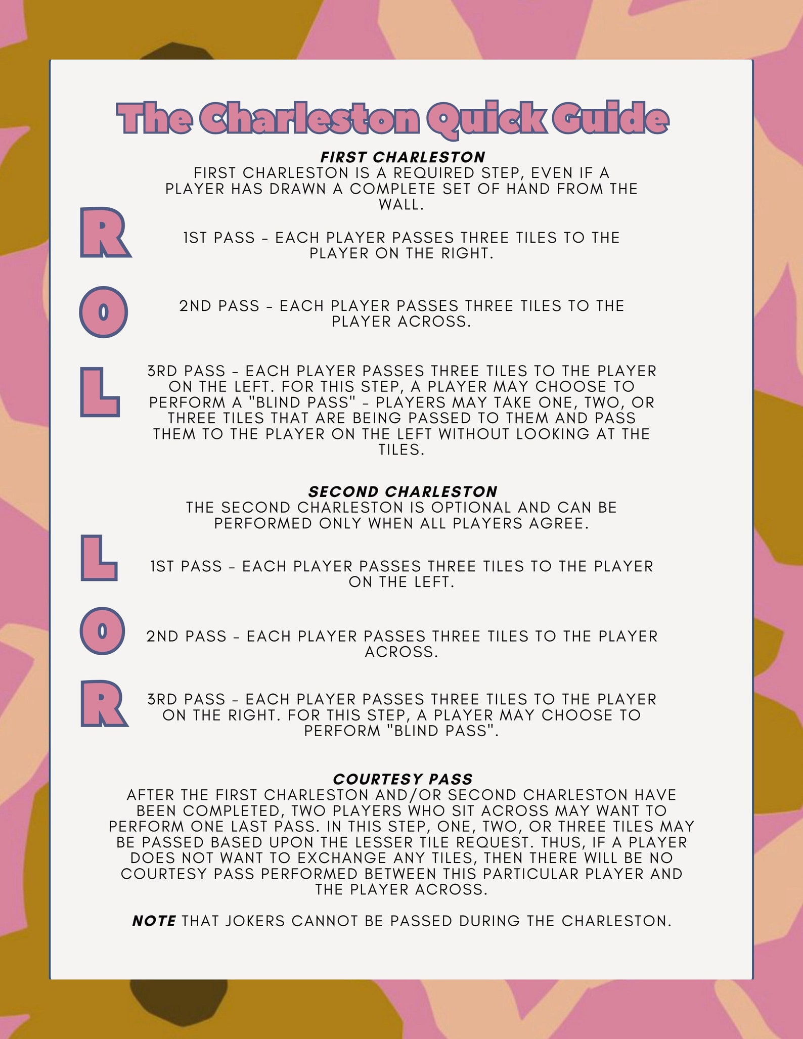 Print on Demand | Instant Download | Mahjong Party Quick Guide ...