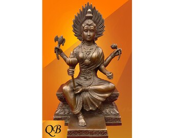 Bronze buddha art figurine a sculpture of Eastern Guanyin Four armed Flammule statue.