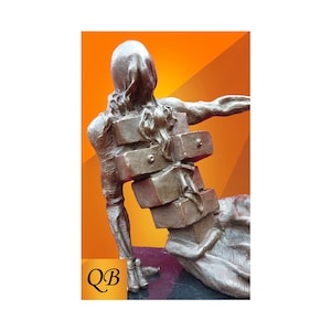 Bronze figurine surrealism statue Dali drawers sculpture contemporary modern art.