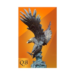 Art deco bronze figurine of a Large cold painted eagle statue, sculpture.