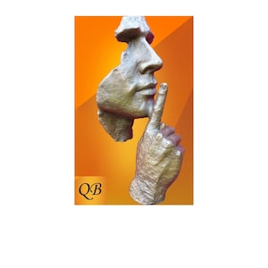 Bronze figure Serenity sculpture contemporary modern art Mask.