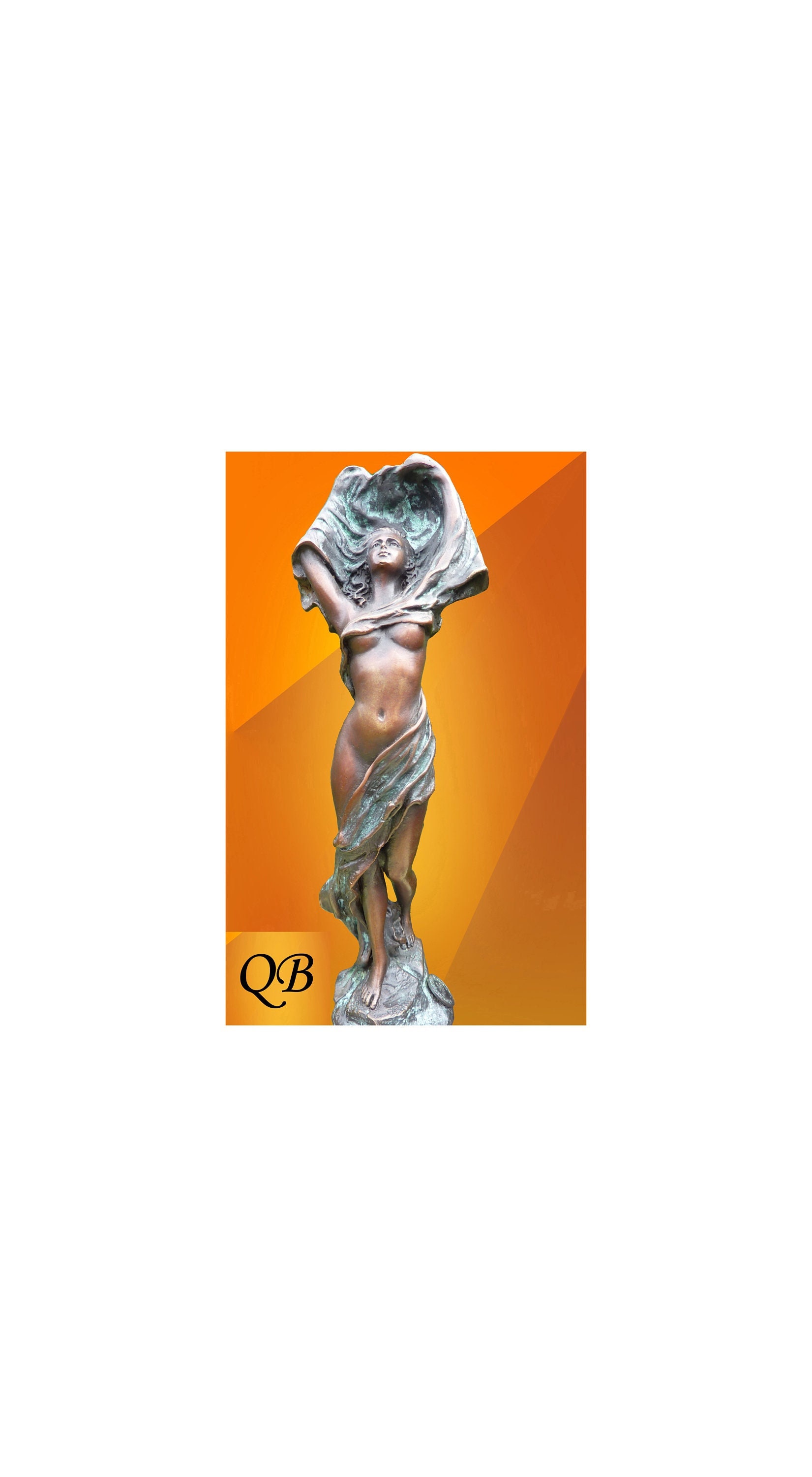 Bronze statue naked erotic girl figurine
