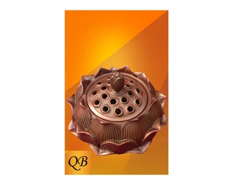 Lotus Flower Bronze Incense Bowl: Spiritual Home Decor