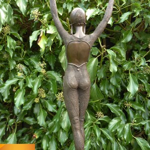 Art Deco quality bronze statue Dimitri H Chiparus's Large lady Dourga Adorned in her intricate 1920s theatre costume. image 7