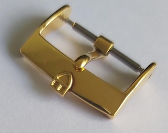 Tudor 18mm leather bracelet band gold plated original buckle heritage submariner watch
