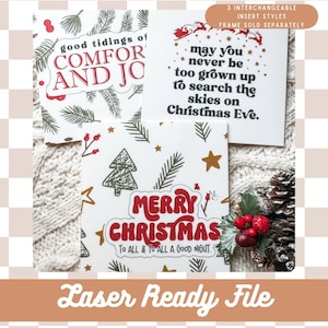 Digital Download | Interchangeable Christmas Frame Signs SVG File | Christmas Sign | For Small Business Use | Laser File | Christmas Decor