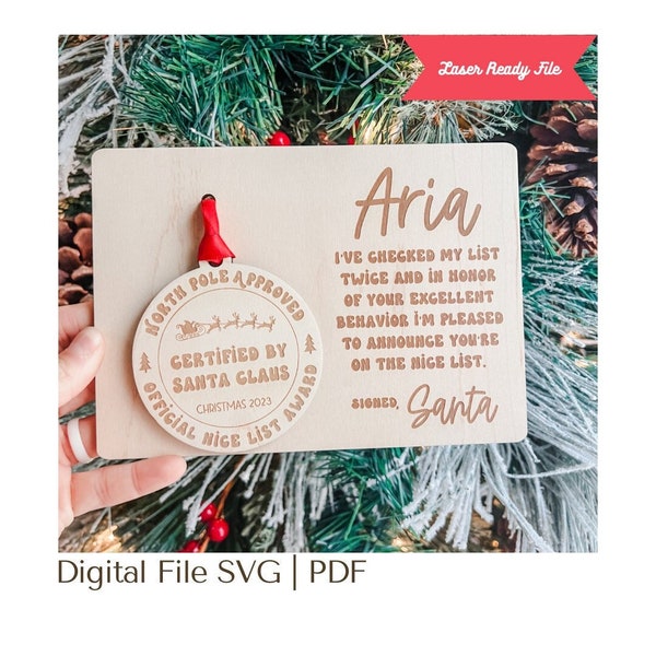 Digital Download | Official Nice List Award SVG File | Laser File | Christmas Traditions |
