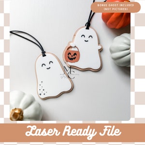 デジタル ダウンロード | ハロウィーン バスケット タグ SVG ファイル | レーザー ファイル | ゴースト タグ | ハロウィーン タグ |