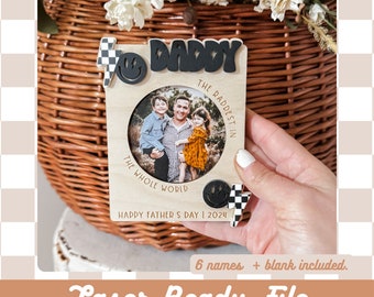 Digitaler Download | Vatertag Bilderrahmen Magnet SVG-Datei | Laserdatei | Glowforge-Datei | Kühlschrankmagnete | Retro-Datei | Rad Papa