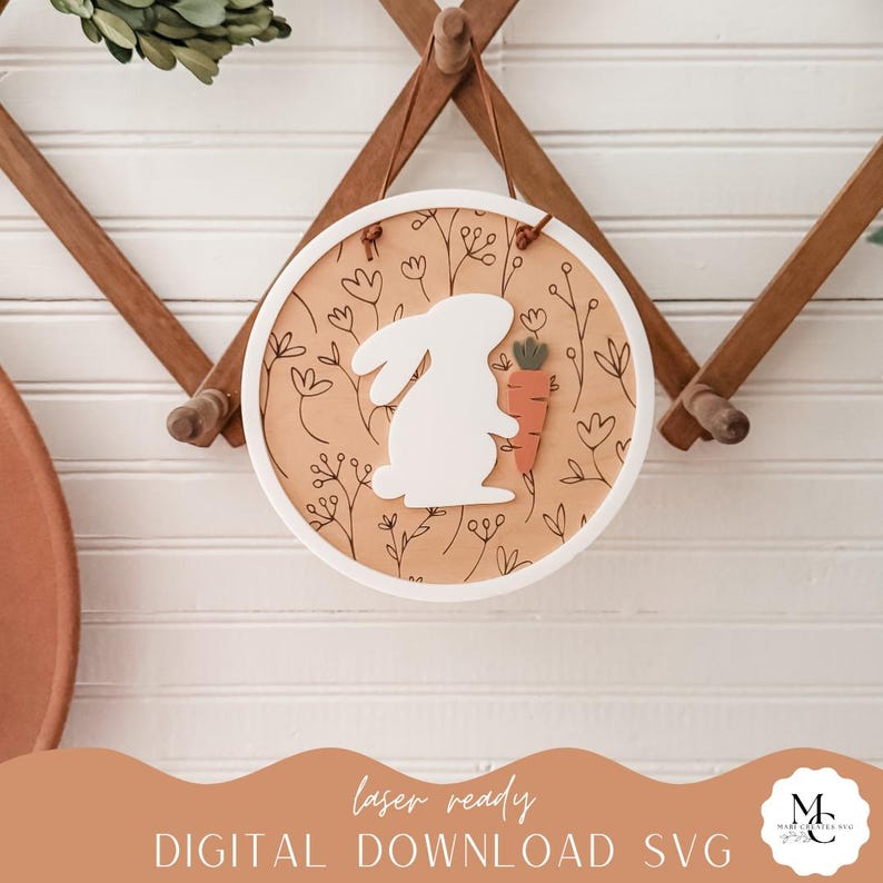 Easter Floral Sign SVG: Laser Cut File, Glowforge File (digital ...