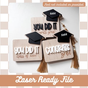 Descarga digital / Portatarjetas de regalo de graduación / Archivo láser / Archivo Glowforge / Regalos de graduación / Archivo digital / Archivo portatarjetas de regalo