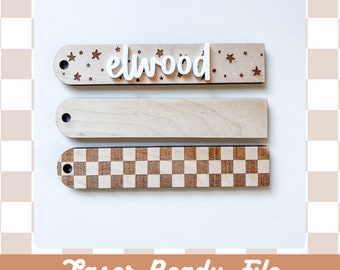 Minimalist Stocking Tag SVG: Checkered Gift Tags, Laser Cut File (Digital Download)