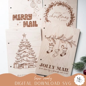 Download digital | Arquivo SVG de cartões de Natal passado | Arquivo a laser | Tradições de Natal | Arquivo digital para porta-cartões de Natal