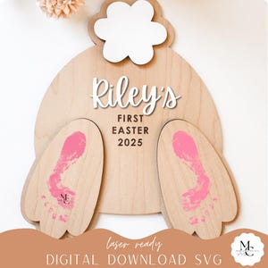 Téléchargement numérique | Fichier SVG minimaliste de signe d'empreinte de pas de Pâques | Un lapin vous aime Fichier | Fichier d'artisanat de Pâques | Fichier laser | Fichier Glowforge
