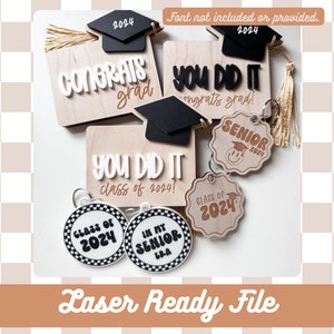 Digitale download | Afstudeerbundel Cadeaukaarthouders en sleutelhangers | Laserbestand | Glowforge-bestand | Afstudeercadeaus | Digitaal bestand |