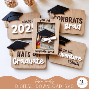 Descarga digital / Portatarjetas de regalo de graduación / Archivo láser / Archivo Glowforge / Regalos de graduación / Archivo digital / Archivo portatarjetas de regalo