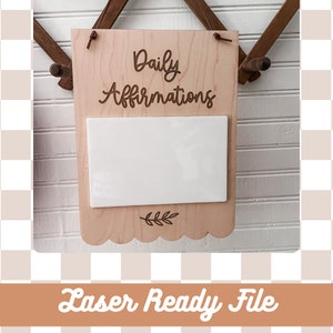 Digital Download | Daily Affirmations Dry Erase File | Laser File | Glowforge SVG | DIY | Laser File | OmTech File