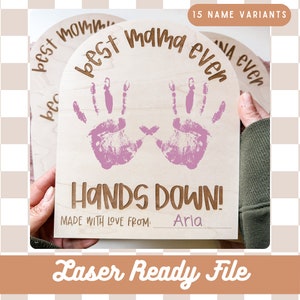 Digitale download | Moederdag Craft SVG-bestand | Laserbestand | Glowforge-bestand | Doe-het-zelf knutselen | Aandenkencadeau | Handafdruk knutselen |
