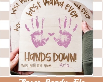 Digital Download | Mother's Day Craft SVG File | Laser File | Glowforge File | DIY Kids Craft | Keepsake Gift | Handprint Craft |