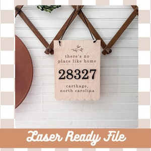 Digital Download | Zip Code There&#39;s No Place Like Home | Laser File | Glowforge SVG | DIY | Laser File | OmTech File